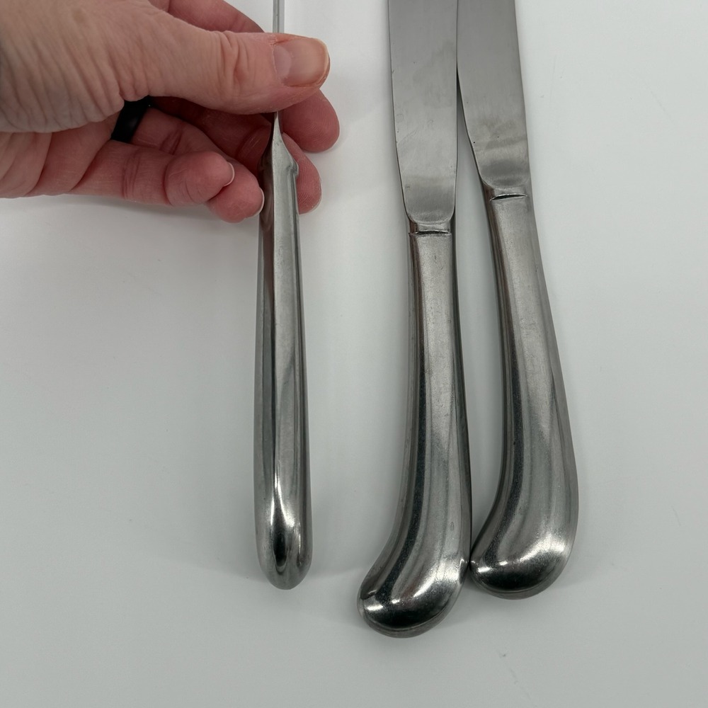 Rogers‎ & Co Stainless Korea Steak Knives Set of 3 Pistol Grip Serrated Silver - Picture 4 of 5